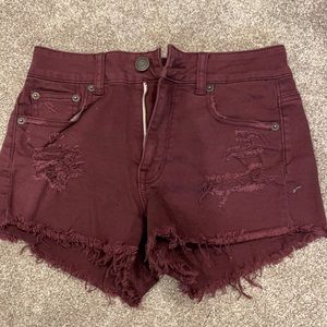 Distressed High Waisted Jean Shorts